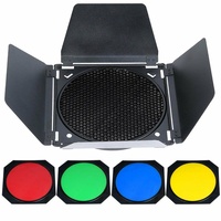 GODOX BD-04 BARNDOOR KIT WITH COLOUR GELS AND HONEYCOMB GRID