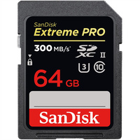 SANDISK EXTREME PRO 2000X 64 GB SDHC UHS-II SD MEMORY CARD - 300MB/S