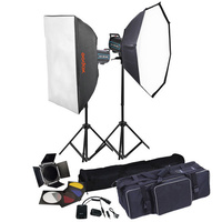 GODOX QS400II X 2 STUDIO FLASH LIGHTING KIT