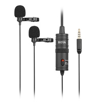 BOYA BY-M1DM DUAL OMNI-DIRECTIONAL LAVALIER MICROPHONE FOR DSLR & SMARTPHONE (4M)