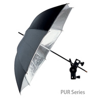120cm Umbrella 122SB Silver with Black Cover