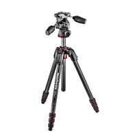 Manfrotto MK190GOC4TB-3W - 190 GO! Carbon fibre  4-section twist lock tripod with head 