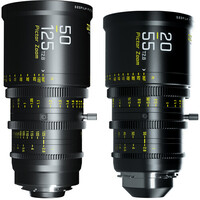 DZOFilm Pictor 20-55mm and 50-125mm T2.8 Super 35 Zoom Lens Bundle - Black