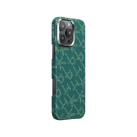 PITAKA Aramid Fibre Ultra-Slim Cas for iPhone 16 Pro Monogram-Gold/Green