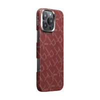 PITAKA Aramid Fibre Ultra-Slim Cas for iPhone 16 Pro Monogram-Gold/Red