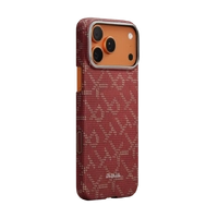 PITAKA Aramid Fibre Ultra-Slim Case for iPhone 17 Pro Monogram-Gold/Red 