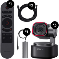 OBSBOT Tiny 3 Webcam Multicam Combo (3 x Cameras)