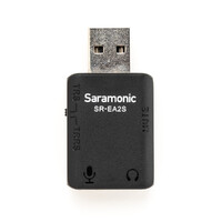 Saramonic SR-EA2S USB-A Audio Interface w/ 3.5mm TRS or TRRS Mic Input, Headphone Out & Mute for Computers