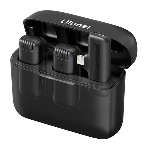Ulanzi Wireless Microphone 2Tx +1RX For Apple (Lightening Plug) - Black