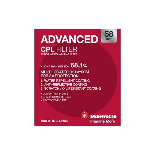 manfrotto advanced CPL  58mm filter