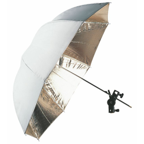 102cm Umbrella 102MW  Golden Strips with Solid White Cover