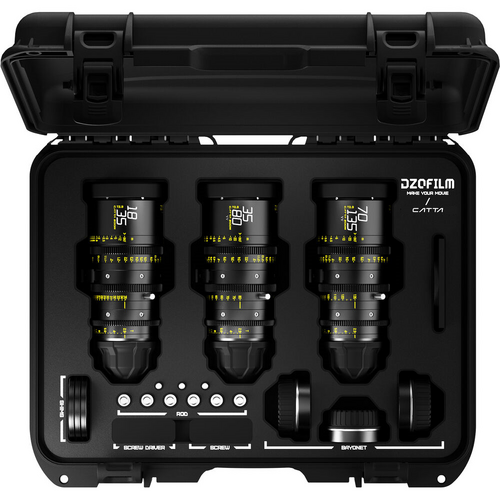 DZOFilm Catta FF 18-35/35-80/70-135mm T2.9 Cine 3-Lens Bundle (White or Black) [Lens Mount Type: Sony FE Mount]