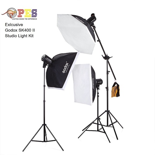 GODOX SK400II x 3 LIGHT HEADS KIT(camera model:None)