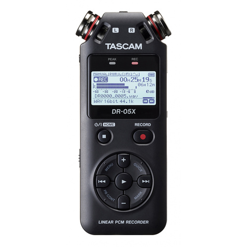 TASCAM DR-05X STEREO HANDHELD DIGITAL AUDIO RECORDER AND USB AUDIO INTERFACE (PORTABLE , 2 TRACKS , 2 CHANNEL)