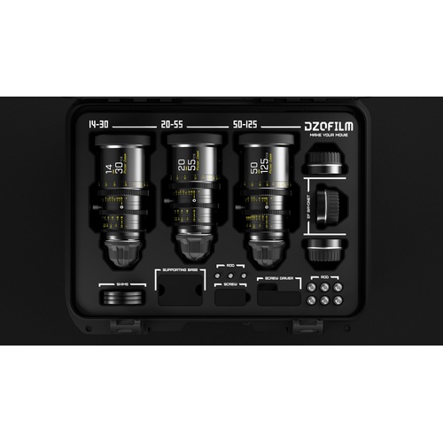 DZOFilm Pictor Super 35 Parfocal Zoom Lens Kit - 15 to 30mm, 20 to 55mm and 50 to 125mm