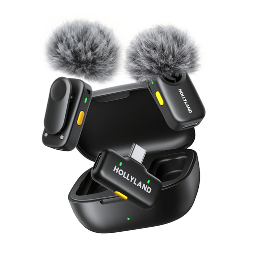 Hollyland Lark A2 Duo (Space Gray, with USB-C RX + Charging Case) Wireless Microphone