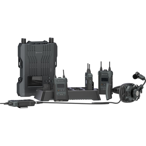 Hollyland Solidcom M1 Pro Full-Duplex Wireless Intercom System with 4 Beltpacks Single-Ear Headsets (1.9 GHz)