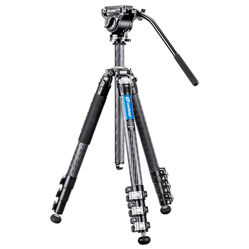 Leofoto Manba Series LV-284C+BV5 Carbon Fiber Video Tripod Kit with Flip Lock