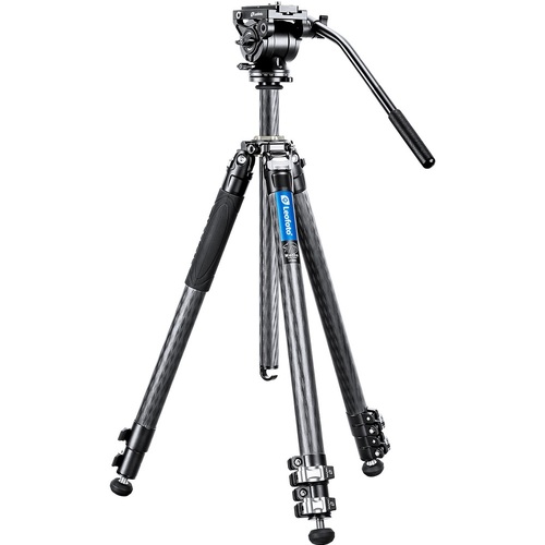 Leofoto Manba Series LV-323C+BV10 Carbon Fiber Video Tripod Kit with Flip Lock