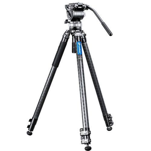 Leofoto Manba Series LVM-323C+BV15 Carbon Fiber Video Tripod Kit with Flip Lock