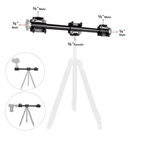 MC FOTO Dual Mount 60cm Cross Bar with 2 clamps