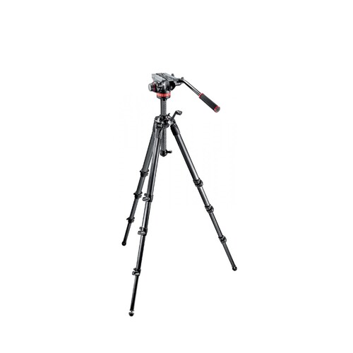 Manfrotto MVH502AH Fluid Video Head with MT057C4-G CF Single leg tripod