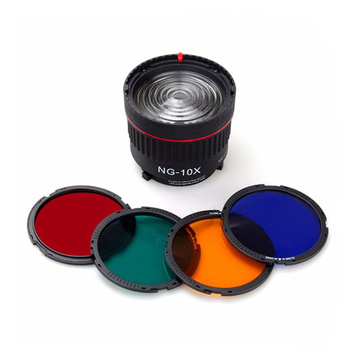 NANGUANG NG-10X Fresnel Lens (10°- 40°) with 4 color filters