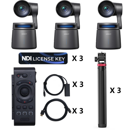 OBSBOT Tail Air Multicam Streaming Combo (3 x Tail Air) With NDI License