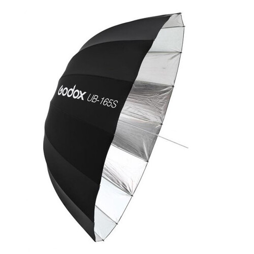 Godox UB-165S 65"/165cm Parabolic Umbrella (Black/Silver) with Diffuser