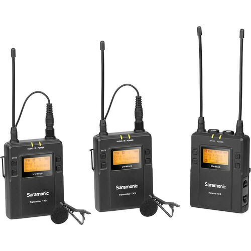 Saramonic UwMic9 2-Person Camera-Mount Wireless Omni Lavalier Mic System & Case Kit