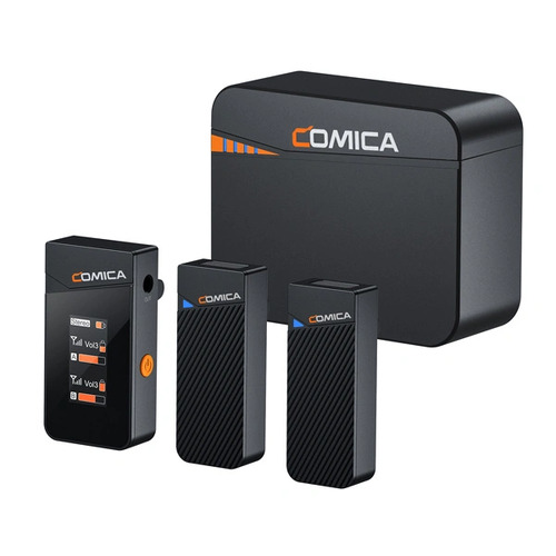 Comica Vimo C3 Series 2.4Ghz Dual Channel Mini Wireless Microphone (RX+2xTX with a Battery Case)