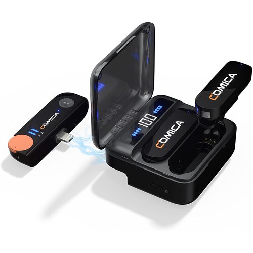 Comica Vimo S Mi 2.4G Dual-channel Mini Wireless Microphone With Lightning for Apple IOS