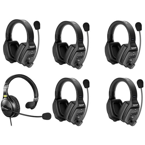 Saramonic WiTalk-WT6D 6-Person Full-Duplex Wireless Intercom System with Dual-Ear Remote Headsets